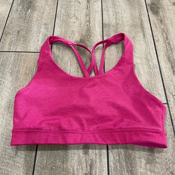 Women's Old Navy Medium Support PowerPress Strappy Sports Bra MEDIUM Fuchsia - Picture 2 of 3